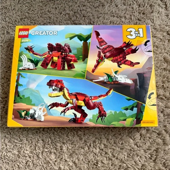 LEGO Creator 3-in-1 Dinosaur Set - Red and Yellow - NWT - Picture 2 of 5